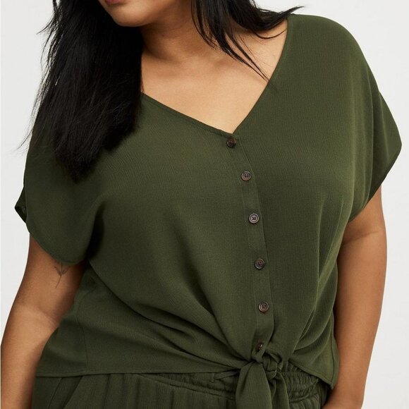 TORRID Dolman Tie-Front Top - Picture 2 of 11